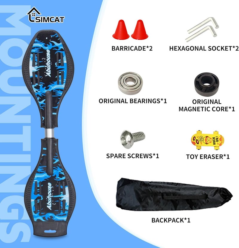 Simcat Caster Board, Skateboard with 360-degree Casters and Illuminating Wheels, Lightweight Durable Twistboard for Kids, Teenagers and Adults - Image 4